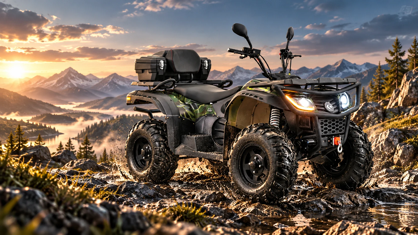 CT800CC electric ATV on mountain terrain